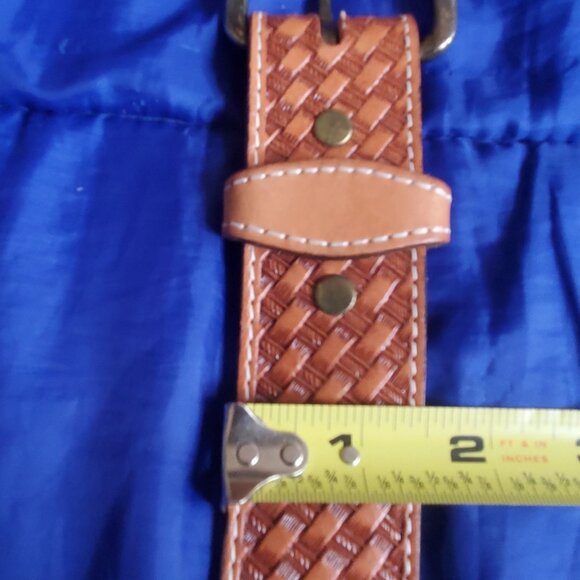 NOS Vtg Mens 42 Belt "Circle Y of Yokum" of Texas Hand Made Tooled Leather Texas - Picture 8 of 8